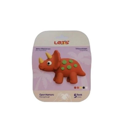 LETS OYUN HAMURU DİNO MACERASI TRİCERATOPS 6 RENK 120G