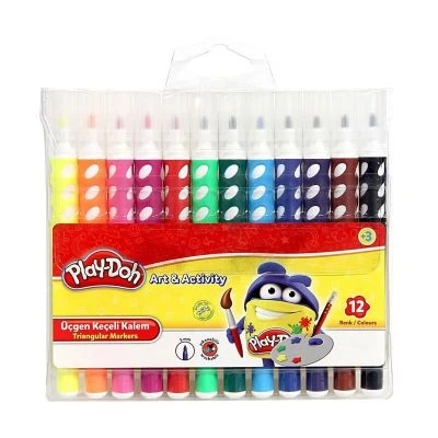 PLAY-DOH 12 RENK ÜÇGEN KEÇELİ KALEM PVC
