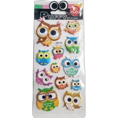 BU-BU PUFFY STICKERS OYNAR GOZLU BAYKUSLAR 9X21