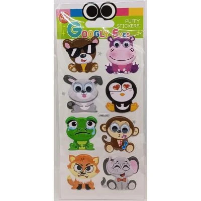 BU-BU GOOGLY EYES PUFFY STICKER KARISIK HAYVANLAR 9X21
