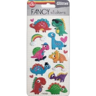 BU-BU DAMLA STICKERS GLITTER DİNOZOR 9X20