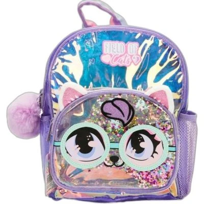 DREAM VEST GOZLUKLU MOR KEDI TARZ KUCUK SIRT CANTASI (U2073)