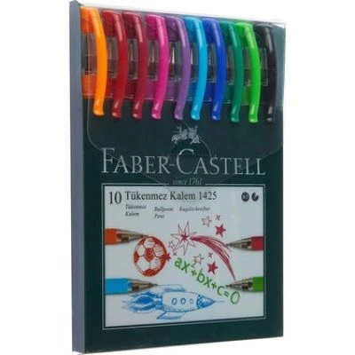 FABER-CASTELL 10 RENK 1425 TÜKENMEZ KALEM