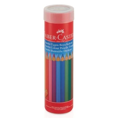 FABER CASTELL JUMBO ÜÇGEN 12 Lİ METAL TÜP KURU BOYA