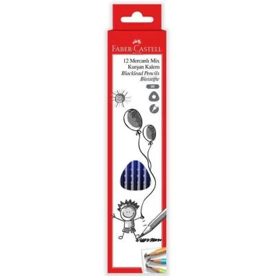 FABER-CASTELL 2B MİX MERCANLI KURŞUNKALEM 12Lİ KUTU