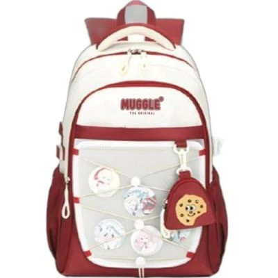 MUGGLE MU-1940 ANIME GIRL KOLEJ SIRT ÇANTASI KIRMI