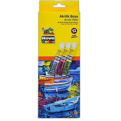 N.COLOR AKRİLİK BOYA TÜP 7 ML 12'Lİ