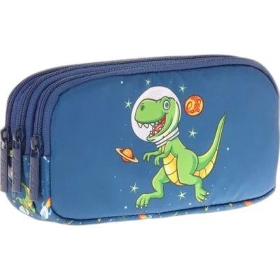 KAUKKO KIDS 3 BÖLMELİ KALEM ÇANTASI (TOYS DINOSAUR L8252