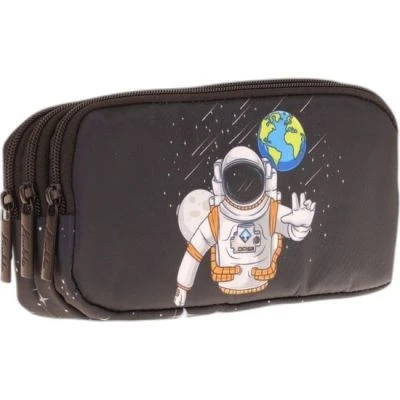 KAUKKO KIDS 3 BÖLMELİ KALEM ÇANTASI(TOYS ASTRONAUT