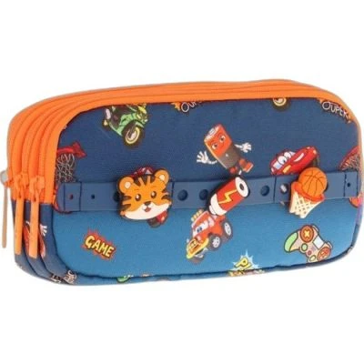 KAUKKO KIDS 3 BÖLMELİ KALEM ÇANTASI (FANCY TIGER)
