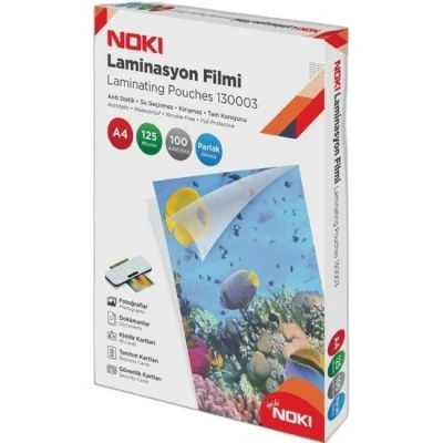 NOKİ LAMİNASYON FİLMİ PARLAK 125MIC A4 100’LÜ