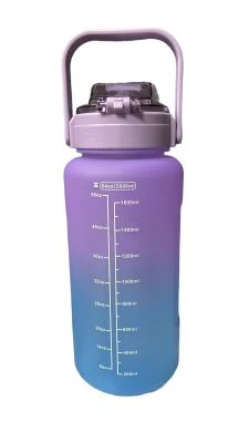 VAGONLİFE 2000 ML SOFT-TOUCH MOTİVASYON SU MATARASI MOR MAVİ