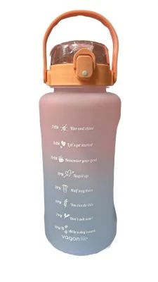 VAGONLİFE 2500 ML SOFT-TOUCH MOTİVASYON SU MATARASI PEMBE LİLA