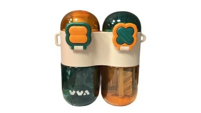 TKK ÇİFT HAZNE 2X400 800 ML TRİTAN SU MATARASI YEŞİL TURUNCU