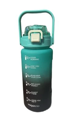 VAGONLİFE 1500 ML GRADİENT MAVİ SİYAH MOTİVASYON SU MATARASI