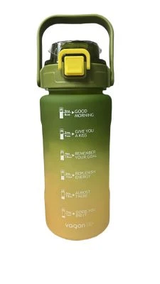 VAGONLİFE 1500 ML GRADİENT YEŞİL SARI MOTİVASYON SU MATARASI