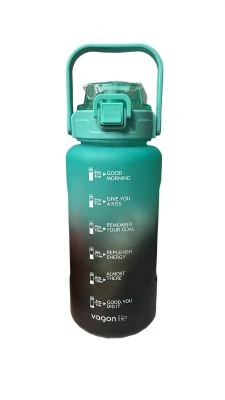 VAGONLİFE 2000 ML SOFT-TOUCH MOTİVASYON SU MATARASI MAVİ SİYAH