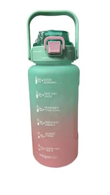 VAGONLİFE 2000 ML SOFT-TOUCH MOTİVASYON SU MATARASI MAVİ PEMBE