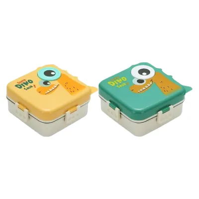 VAGONLİFE 1120 ML. DİNOZOR PASLANMAZ ÇELİK BESLENME KABI YEŞİL SARI KARMA