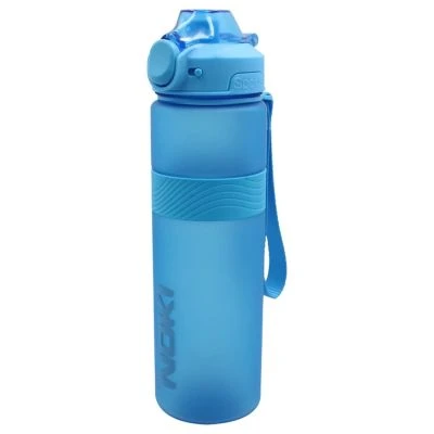 NOKİ SU MATARASI PETG AUTO KAPAK SİLİKON KEMERLİ ASKILI 1000 ML MAVİ
