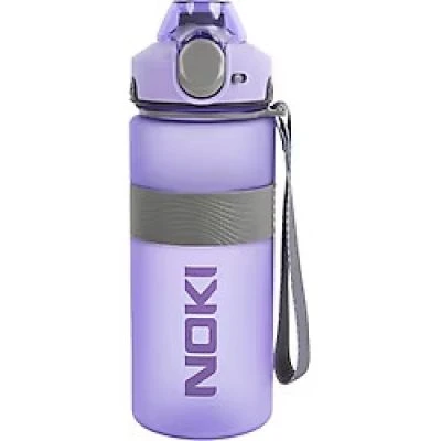 NOKİ SU MATARASI TRİTAN AUTO KAPAK SOFT TOUCH SİLİKON BANTLI ASKILI 1000 ML MOR