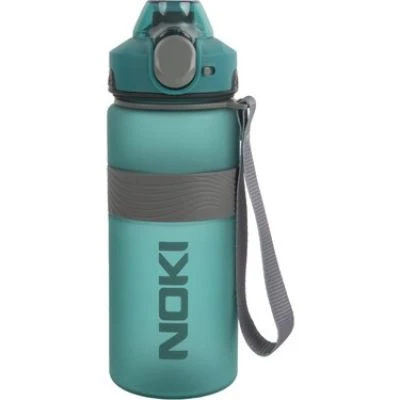 NOKİ SU MATARASI TRİTAN AUTO KAPAK SOFT TOUCH SİLİKON BANTLI ASKILI 1000 ML SU YEŞİLİ