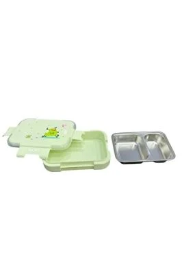 NOKİ KIDS PASLANMAZ ÇELİK BESLENME KABI ÇİFT BÖLMELİ DİKDÖRTGEN 1100 ML