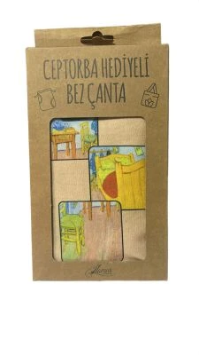 LİLAMOR VAN GOGH CEP TORBA HEDİYELİ BEZ ÇANTA
