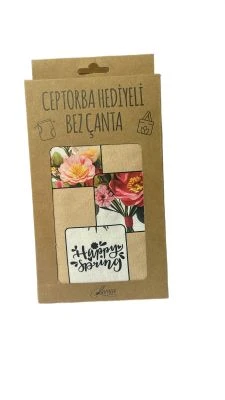 LİLAMOR ÇİÇEK CEP TORBA HEDİYELİ BEZ ÇANTA