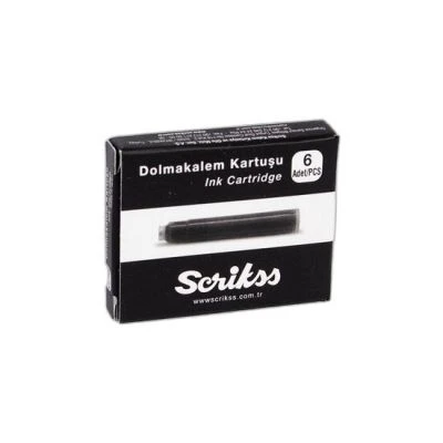 SCRİKSS DOLMA KALEM KARTUŞU SİYAH 6'LI PAKET