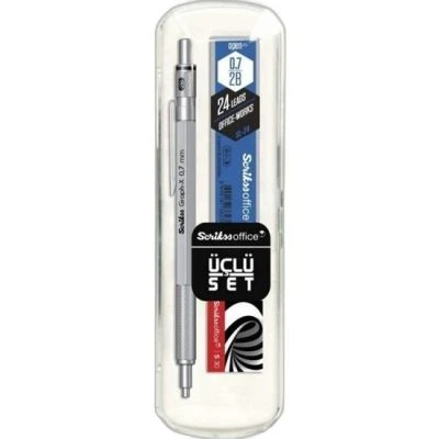 GRAPH-X 3'LÜ SET, VERS 0,7 MM KURŞUN GRI  + SILGI + MIN