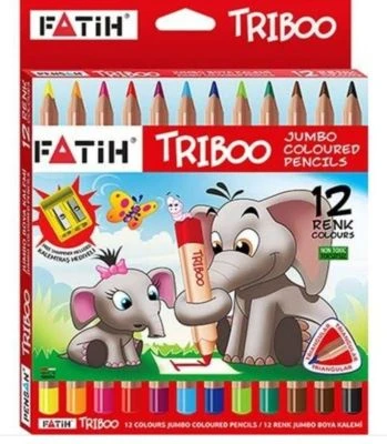 FATİH JUMBO TRİBOO ÜÇGEN NATURAL 12 RENK KURUBOYA