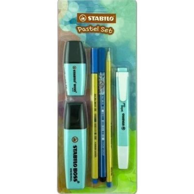 STABILO TEK RENK PASTEL SET 6'LI - MAVİ