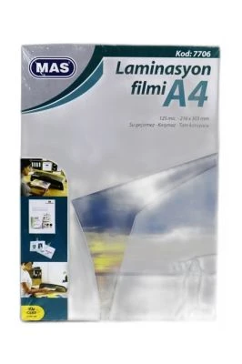 MAS LAMİNASYON FİLMİ-125 MIC A4