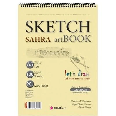 FOLIX SAHRA SPİRALLİ A5 ESKİZ BLOKNOT 90 GR IVORY PAPER