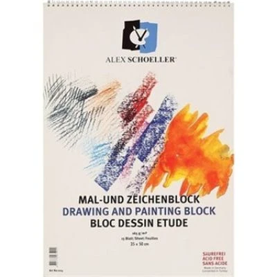 ALEX SCHOELLER 35X50CM 165GR SPİRALLİ DOKULU RESİM DEFTERİ