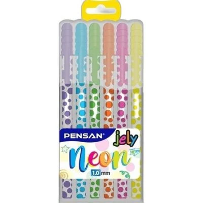 PENSAN JELY NEON 1.0 MMGEL PEN 6LI SET
