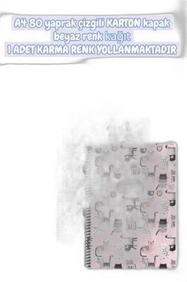KESKİN ANIMAL FRİENDS A4 SPR. KRT. 80 YAPRAK ÇİZGİLİ DEFTER