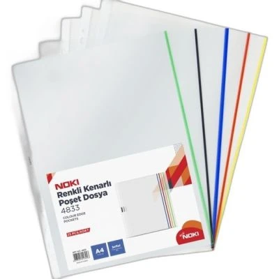 NOKİ POŞET DOSYA 5*5 RENKLİ KENARLI (90MIC)