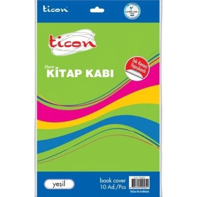TİCON TEK KENARI YAPIŞKANLI HAZIR KİTAP KABI 10'LU SARI