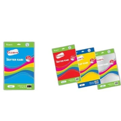 TİCON TEK KENARI YAPIŞKANLI HAZIR DEFTER KABI 10'LU