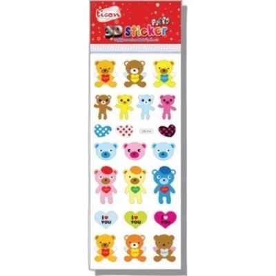 TİCON.TPS-007/19.PUFFY STICKER(HAYVAN FİGÜRLERİ) CB-610