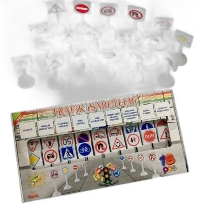 GÜÇLÜ PLASTİK TRAFİK İŞARETLERİ 18 PARÇA