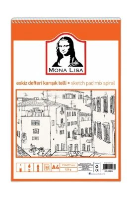 MONALISA ESKIZ DEFTERI KARIŞIK TELLI A4 50 YP