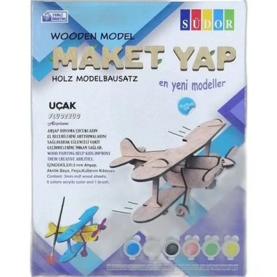 SÜDOR KUTULU AHŞAP MAKET UÇAK BOYAMA SETI KÜÇÜK