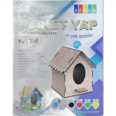 SÜDOR KUTULU AHŞAP MAKET KUŞ EVI BOYAMA SETI KÜÇÜK
