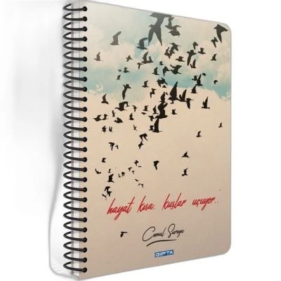KUŞLAR SERT KAPAK 19*26 120 KARELİ DEFTER