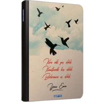KUŞLAR İP SERT KAPAK 19*26 120 ÇİZGİSİZ DEFTER