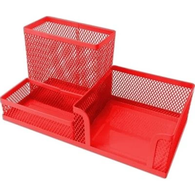 METAL MASA SETI - 3 GOZLU ORGANIZER KIRMIZI