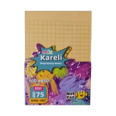 KARELİ MİX JUMBO YAPIŞKANLI NOT KAĞIDI 75 YAPRAK (100X150 MM)